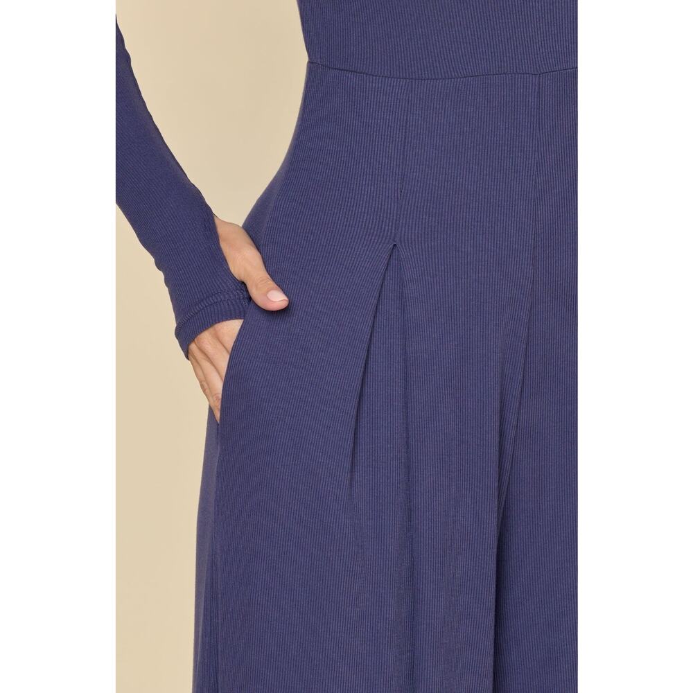 Popflex Go With The Flow Long Sleeve Jumpsuit - True Navy women's size XXS 27" - Picture 3 of 5